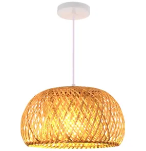Plafonnier en rotin bambou fait main style vintage • Vintage Univers